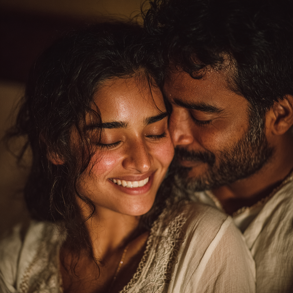 Szczęśliwa para przytulająca się | Źródło: Midjourney