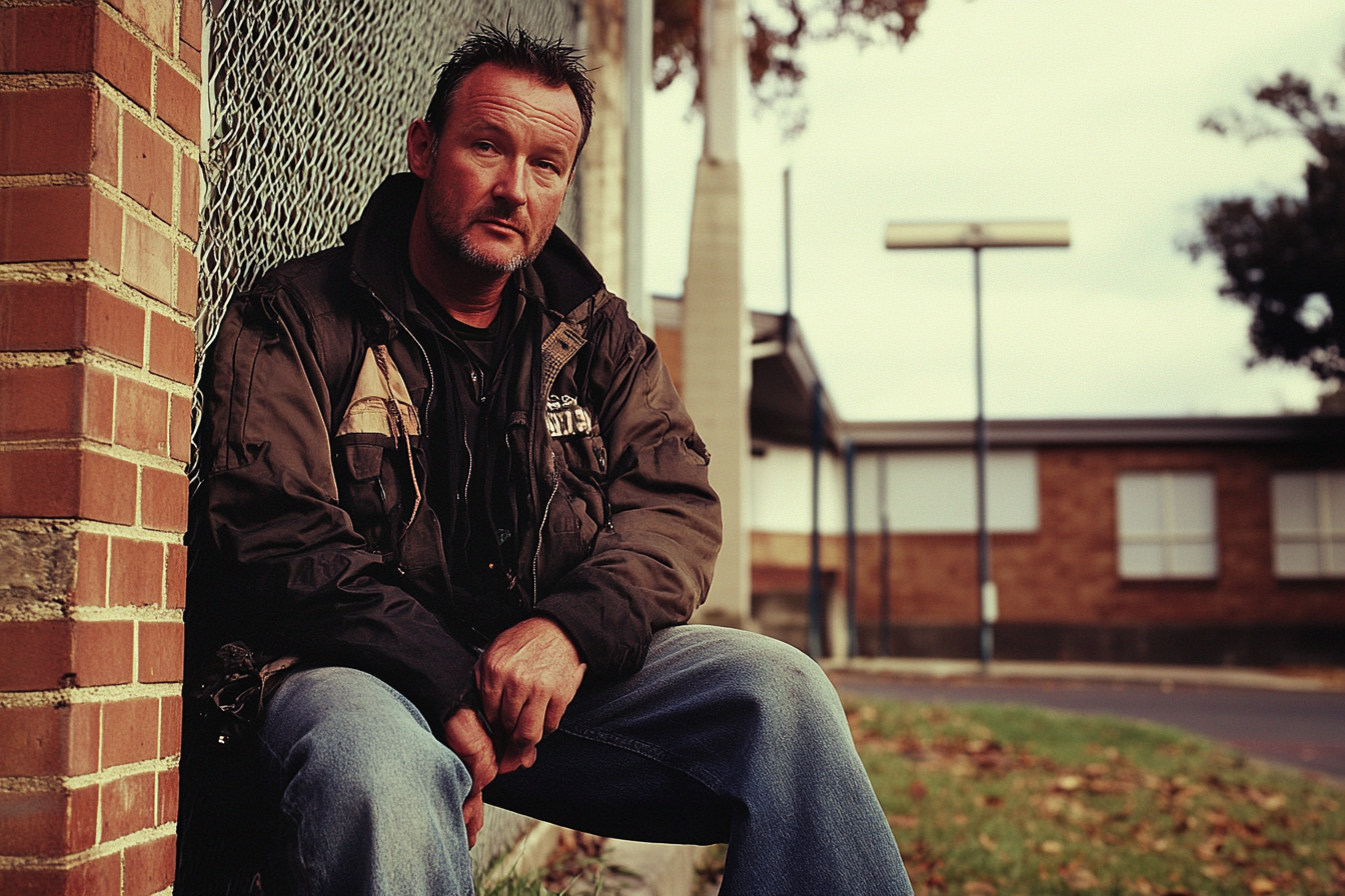 A man leaning against a fence | Source: Midjourney