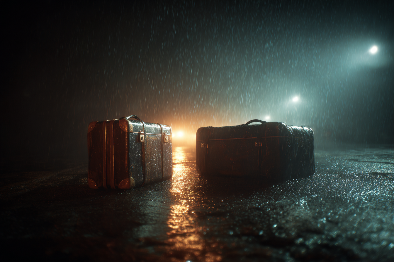 Bags in the rain | Source: Midjourney