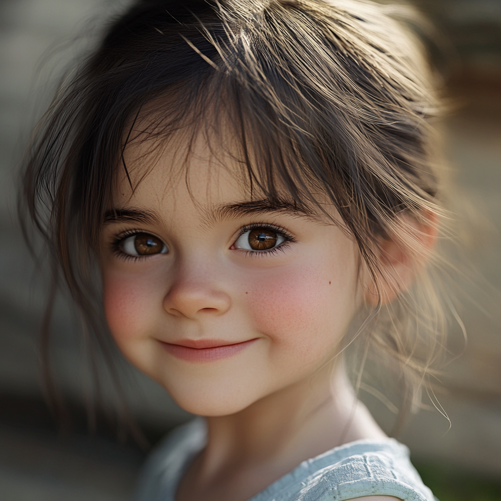 A little girl smiling | Source: Midjourney