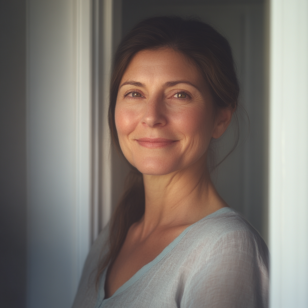 A woman standing in a doorway | Source: Midjourney