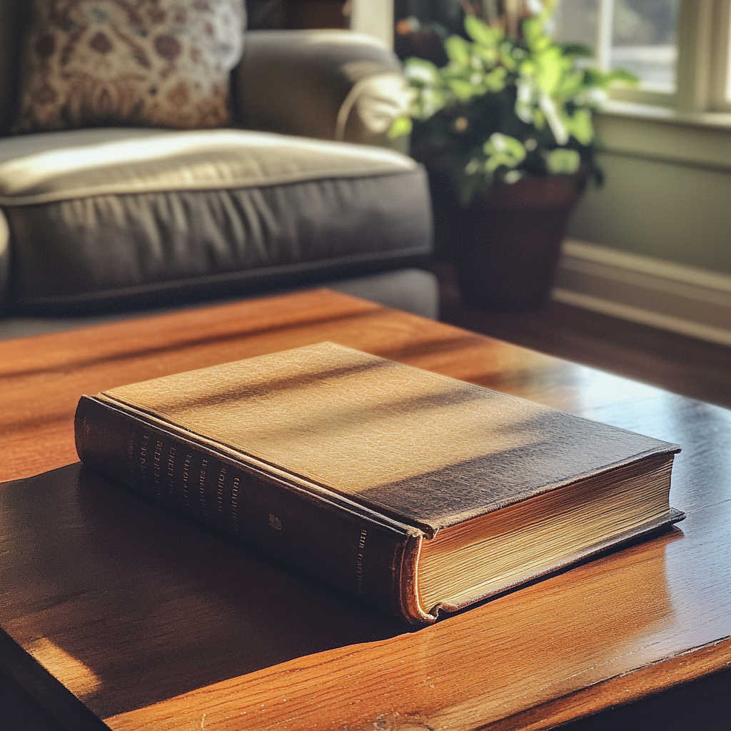 A book on a coffee table | Source: Midjourney