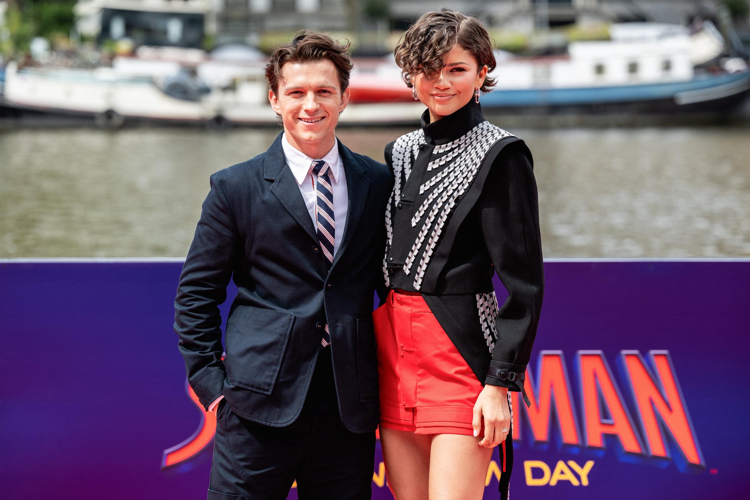 Tom Holland and Zendaya during the "Spider-Man: Brand New Day" Photocall on June 17, 2026 in Amsterdam, Netherlands. | Source: Getty Images