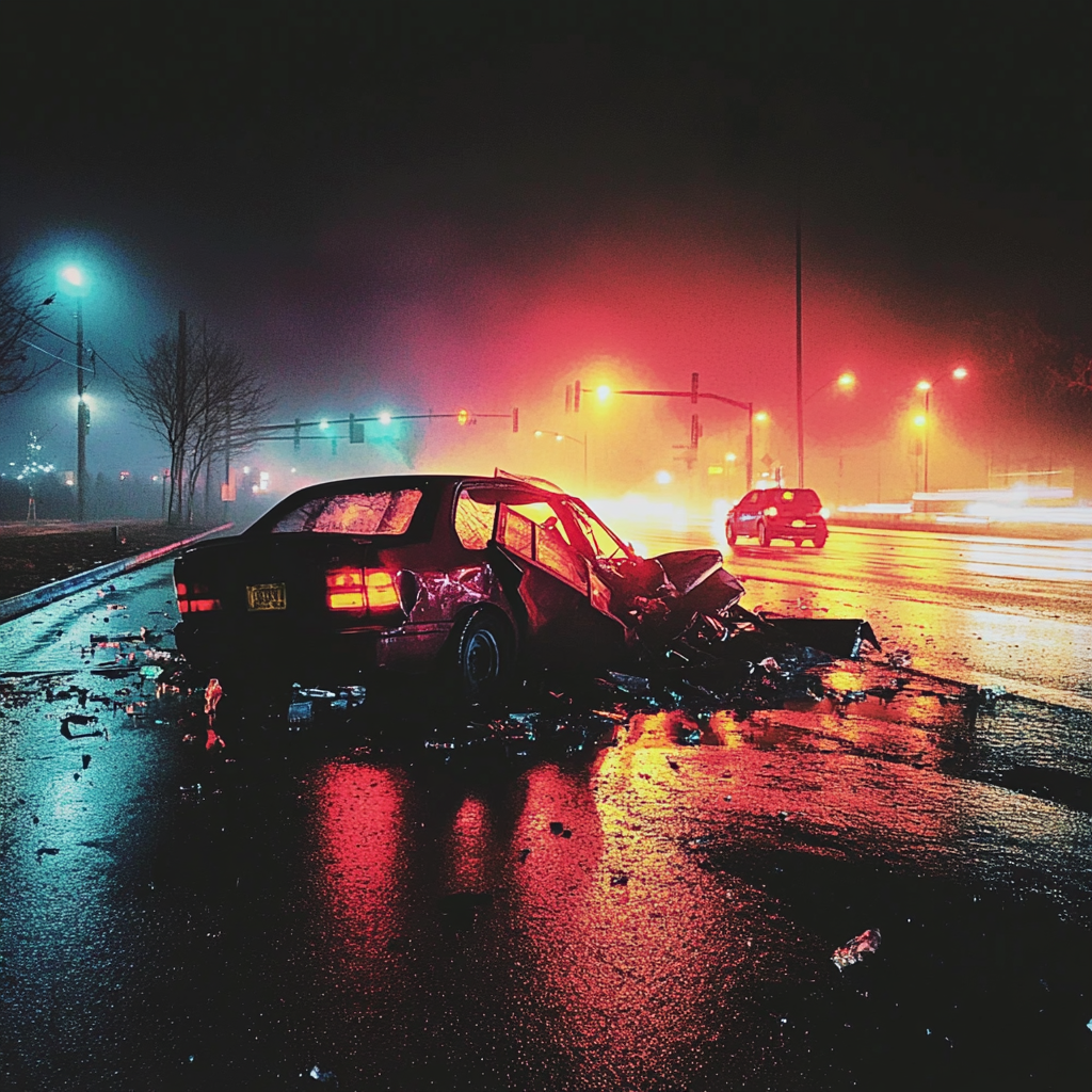 A car crash scene | Source: Midjourney