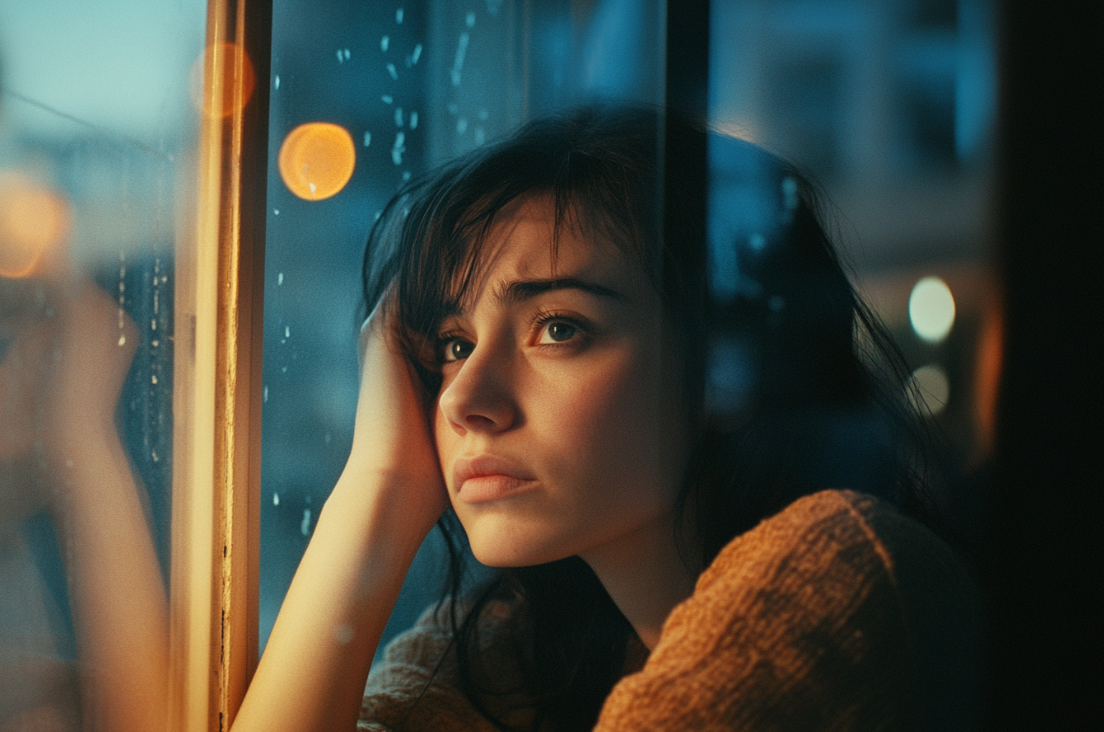 A woman looking outside the window | Source: Midjourney