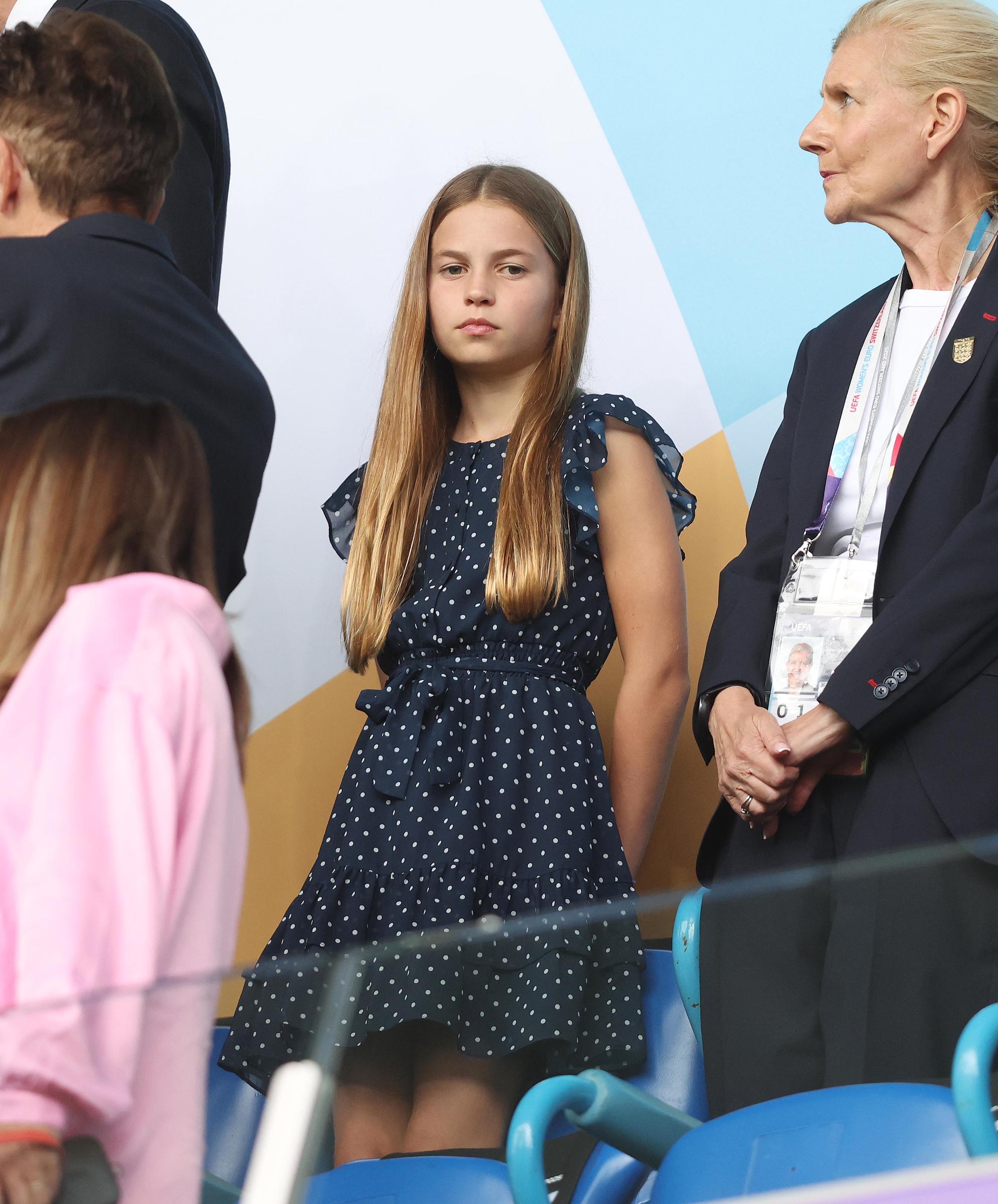 Princess Charlotte during the UEFA Women's EURO 2025 Final match between England and Spain at St. Jakob-Park on July 27, 2025 in Basel, Switzerland | Source: Getty Images