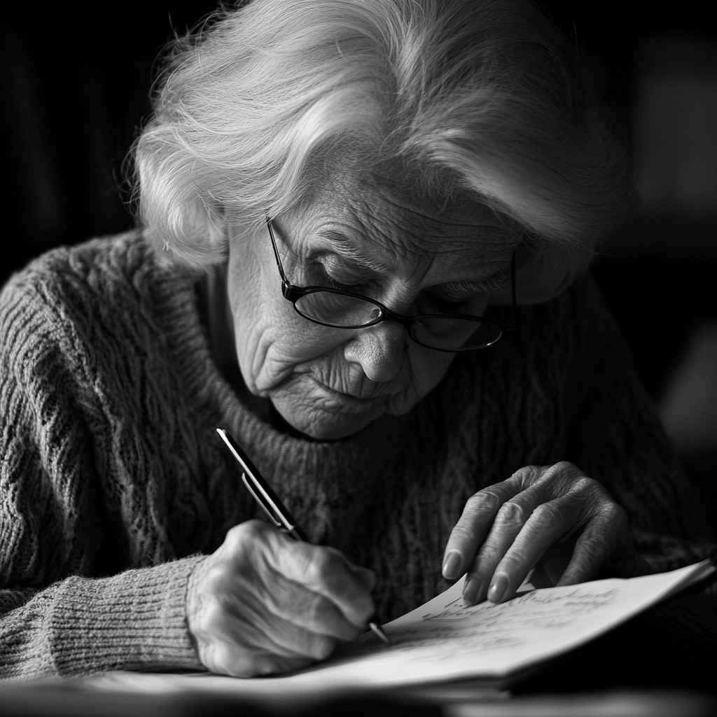 A woman writing her will | Source: Midjourney