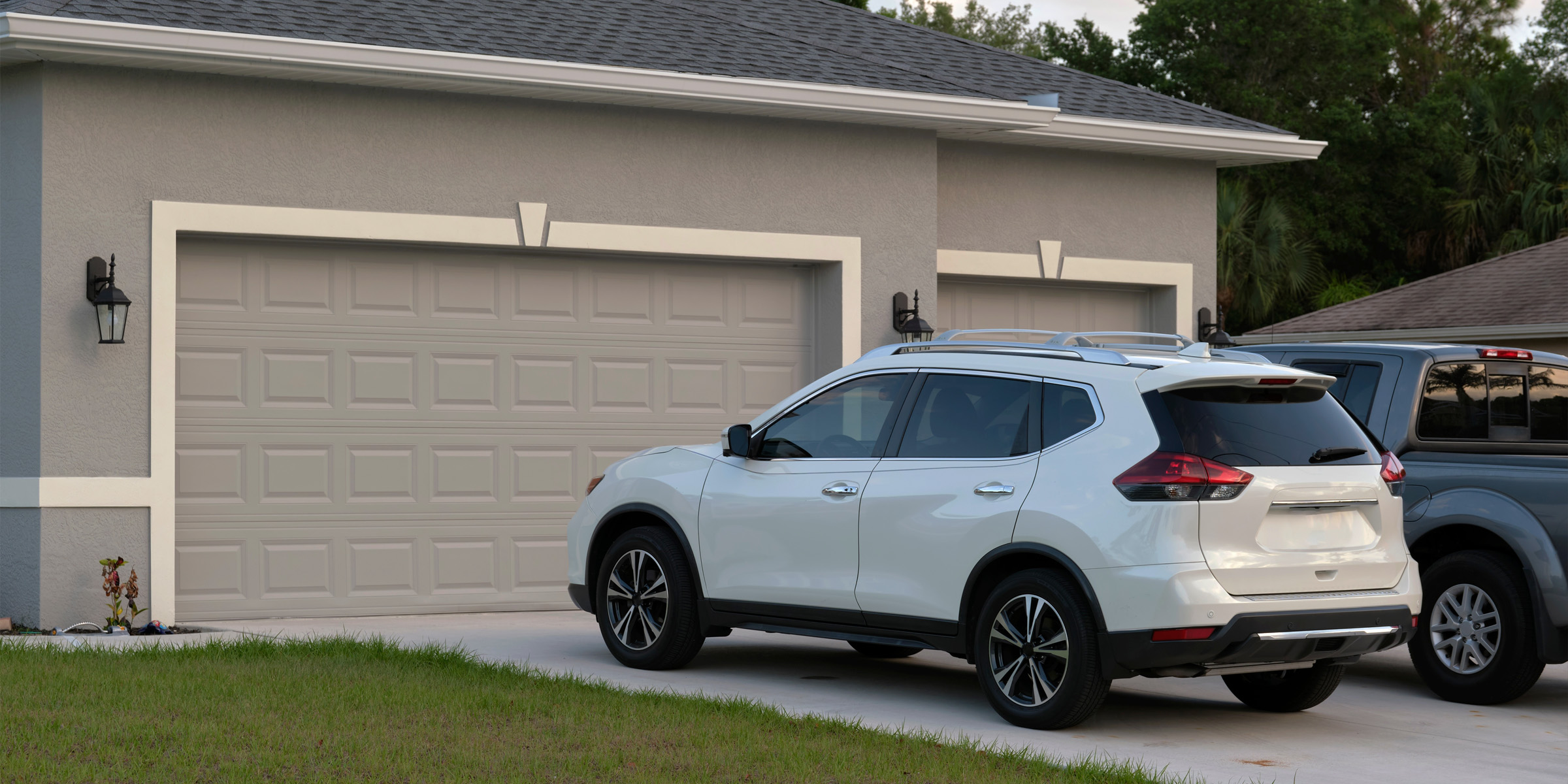 A car standing in the driveway | Source: Shutterstock