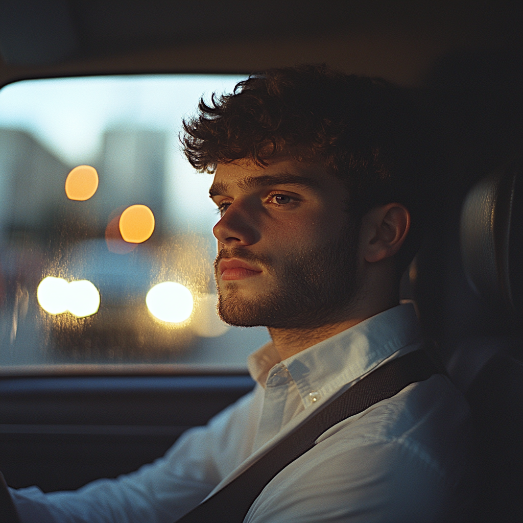 A man sitting in a car | Source: Midjourney