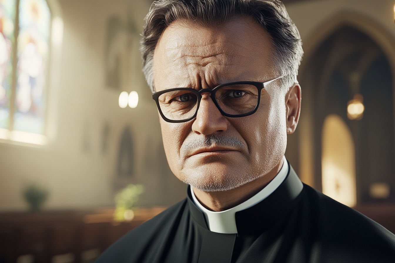 A priest looking worried | Source: Midjourney