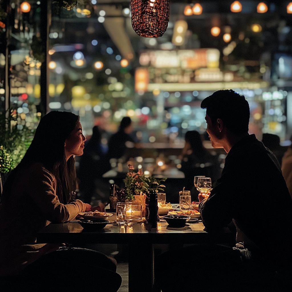 Couple having dinner | Source: Midjourney