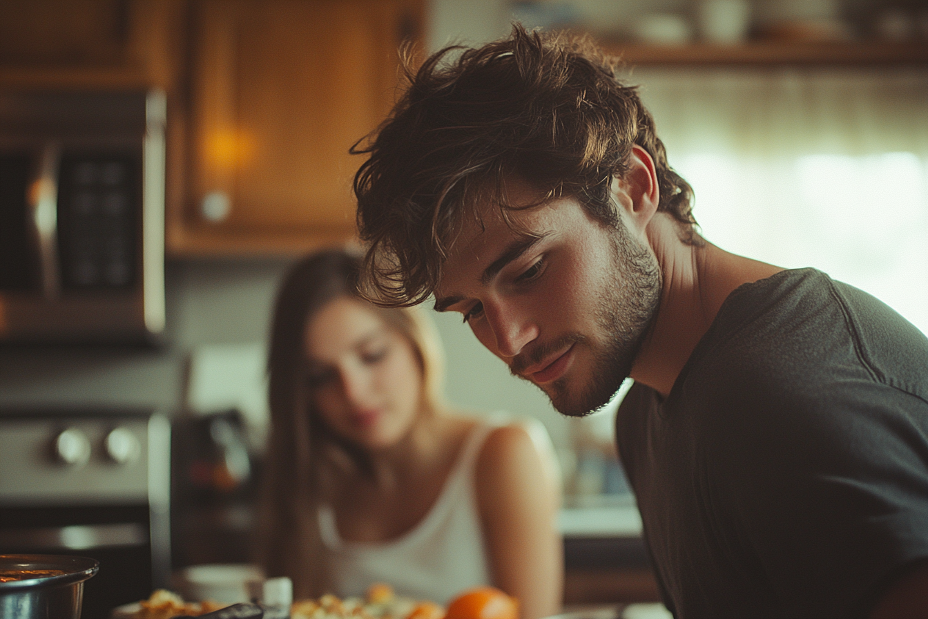 Homem preparando jantar para a namorada | Fonte: Midjouney