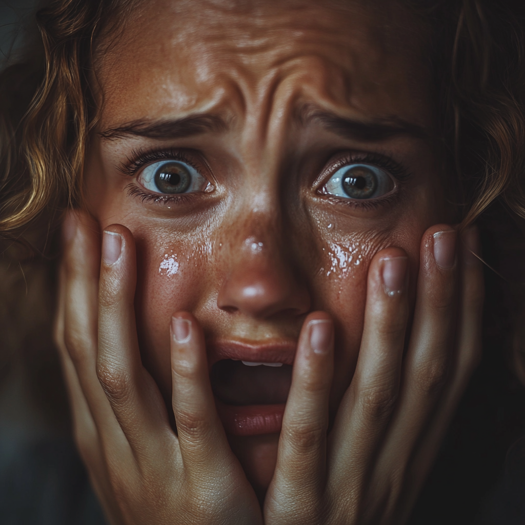 Stressed out woman crying | Source: Midjourney