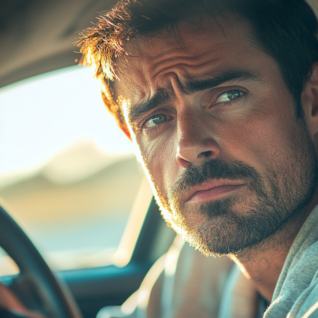 A man sitting in his car | Source: Midjourney