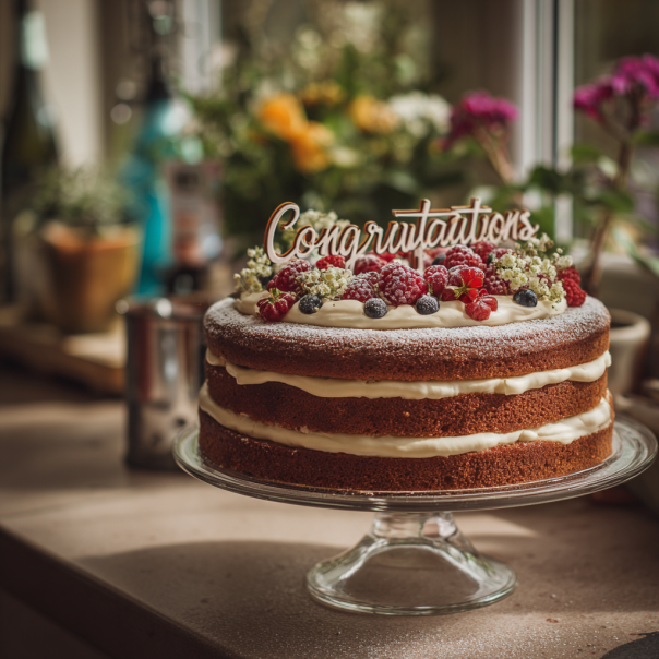 A cake written congratulations | Source: Midjourney