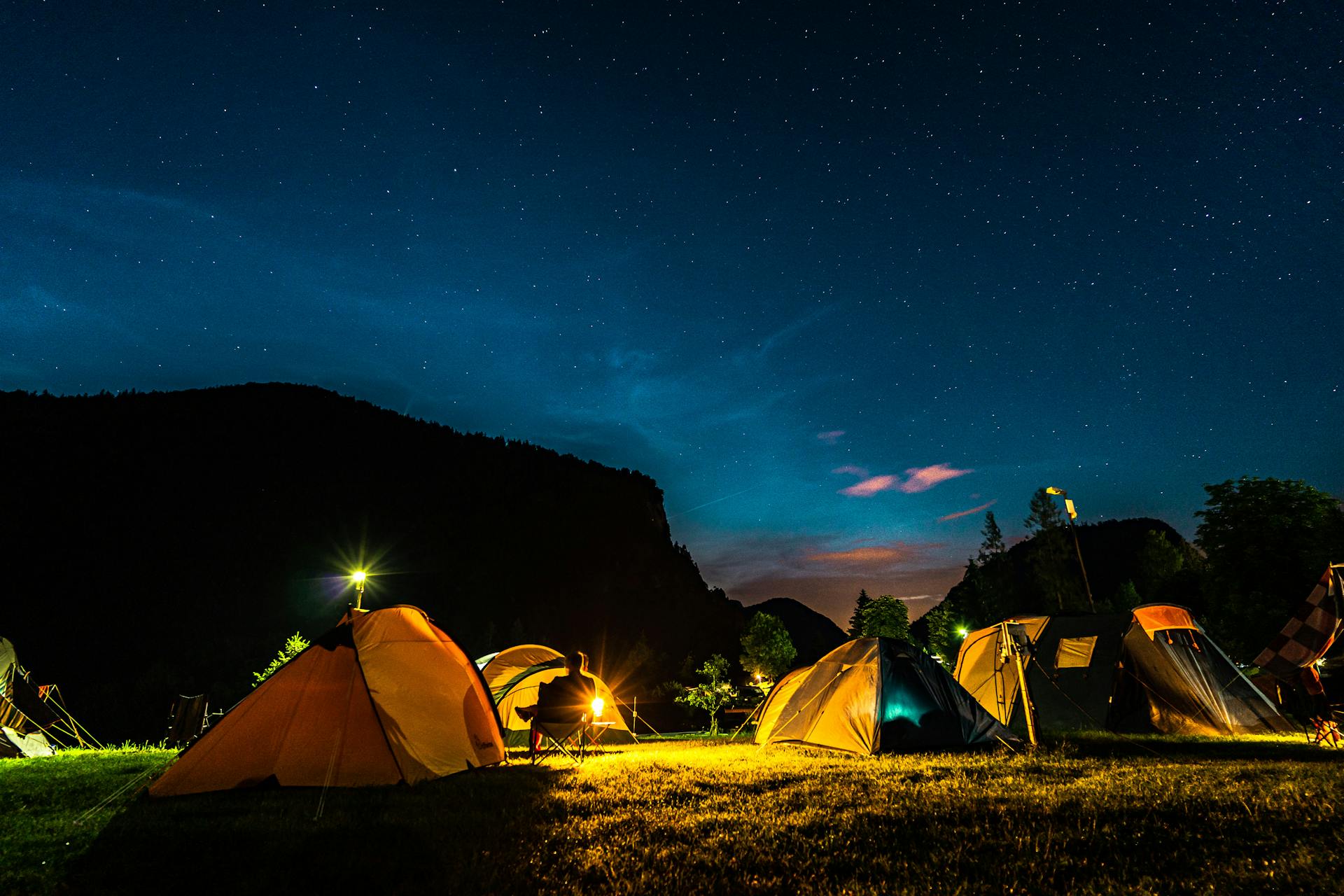 Tents at night | Source: Pexels