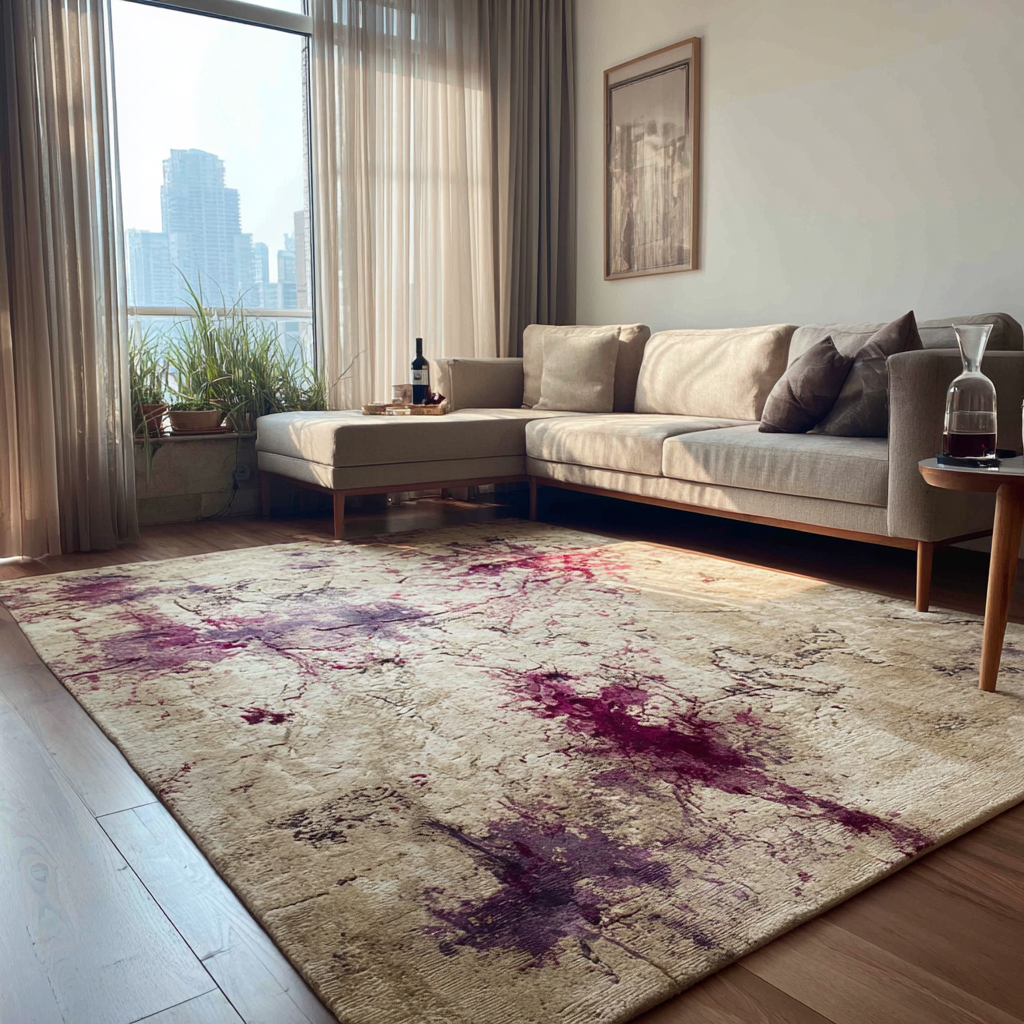 A stained rug in a living room | Source: Midjourney