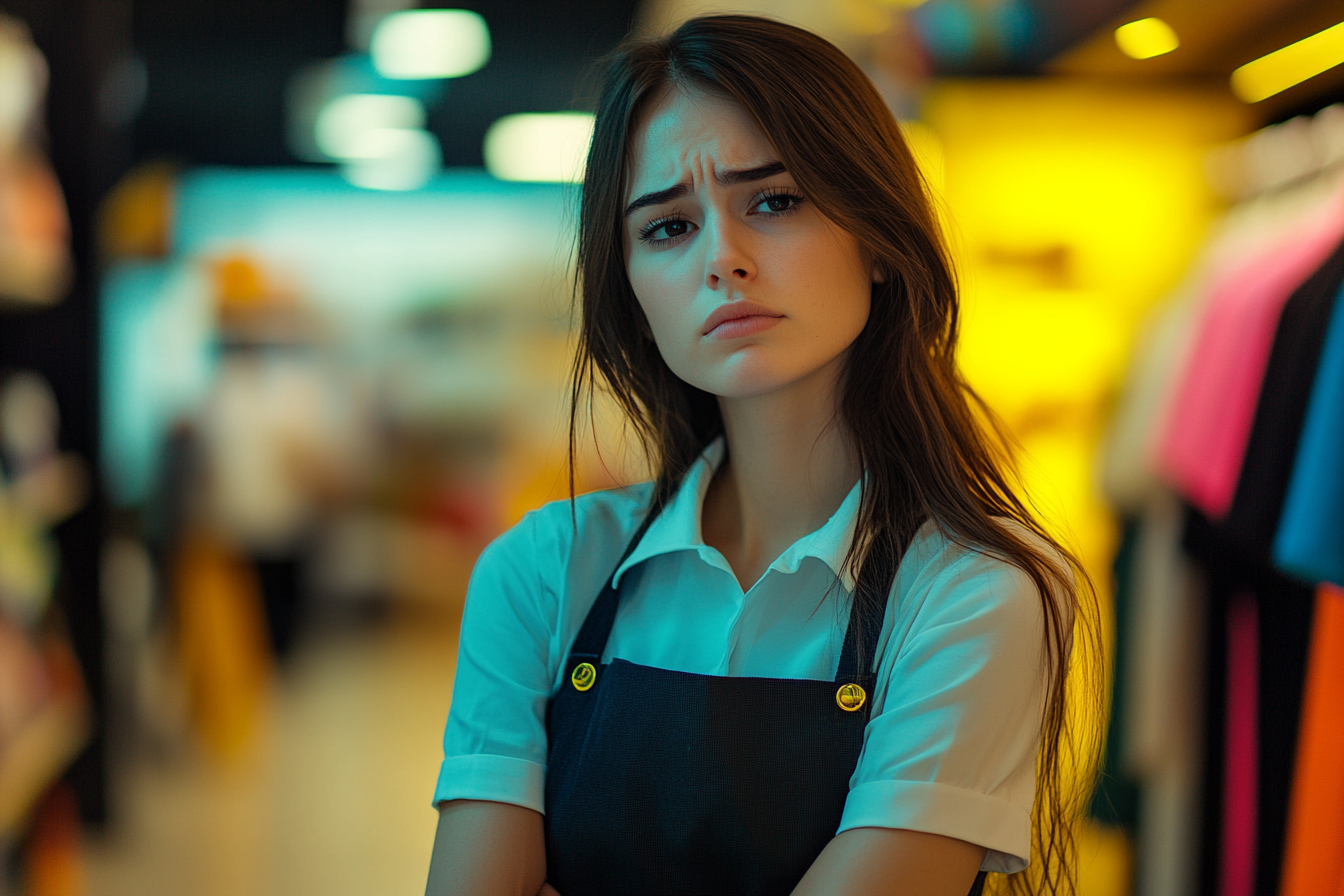 A saleswoman looking ashamed | Source: Unsplash