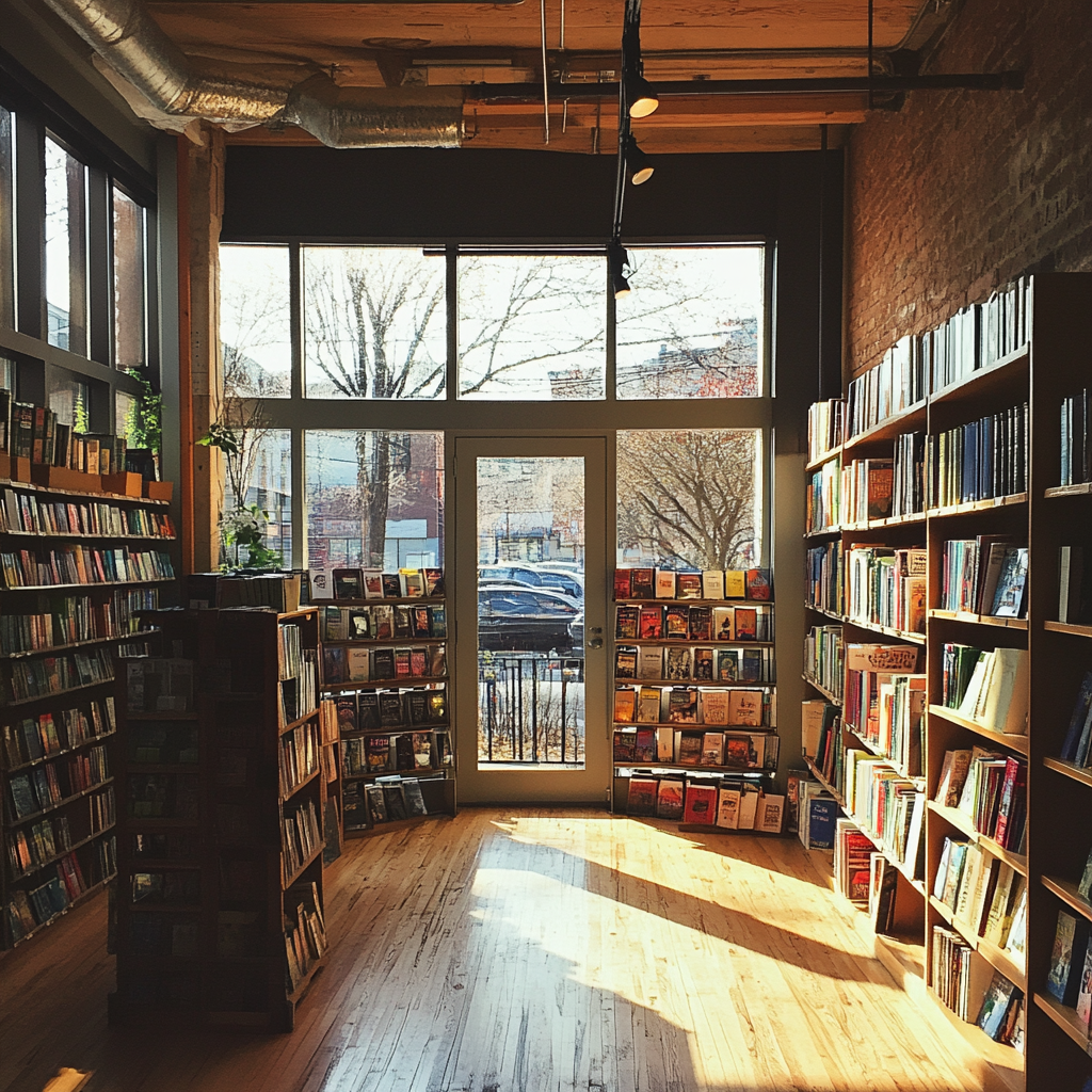 The interior of a bookstore | Source: Midjourney
