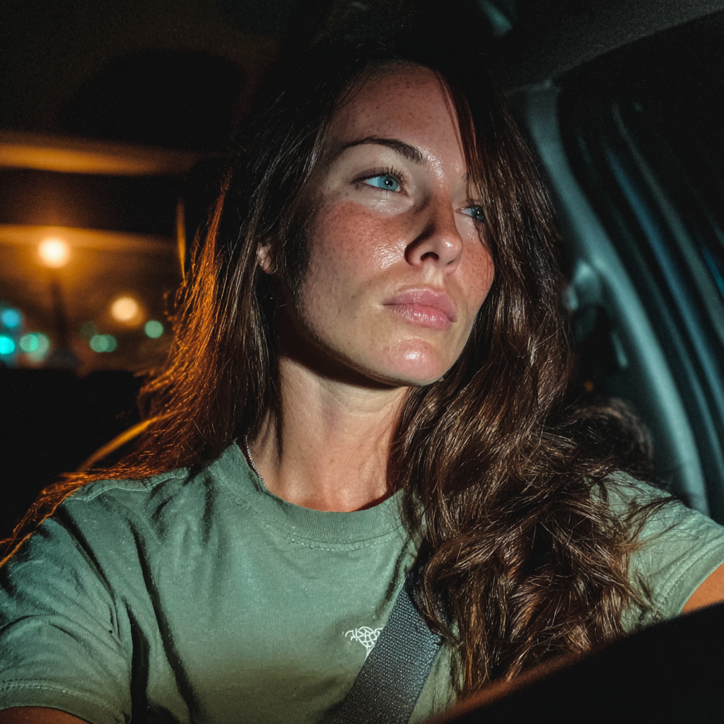 A woman driving a car | Source: Midjourney