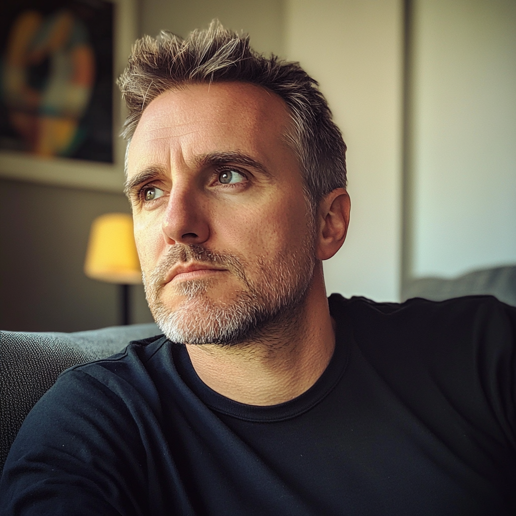 A close up of a pensive man | Source: Midjourney