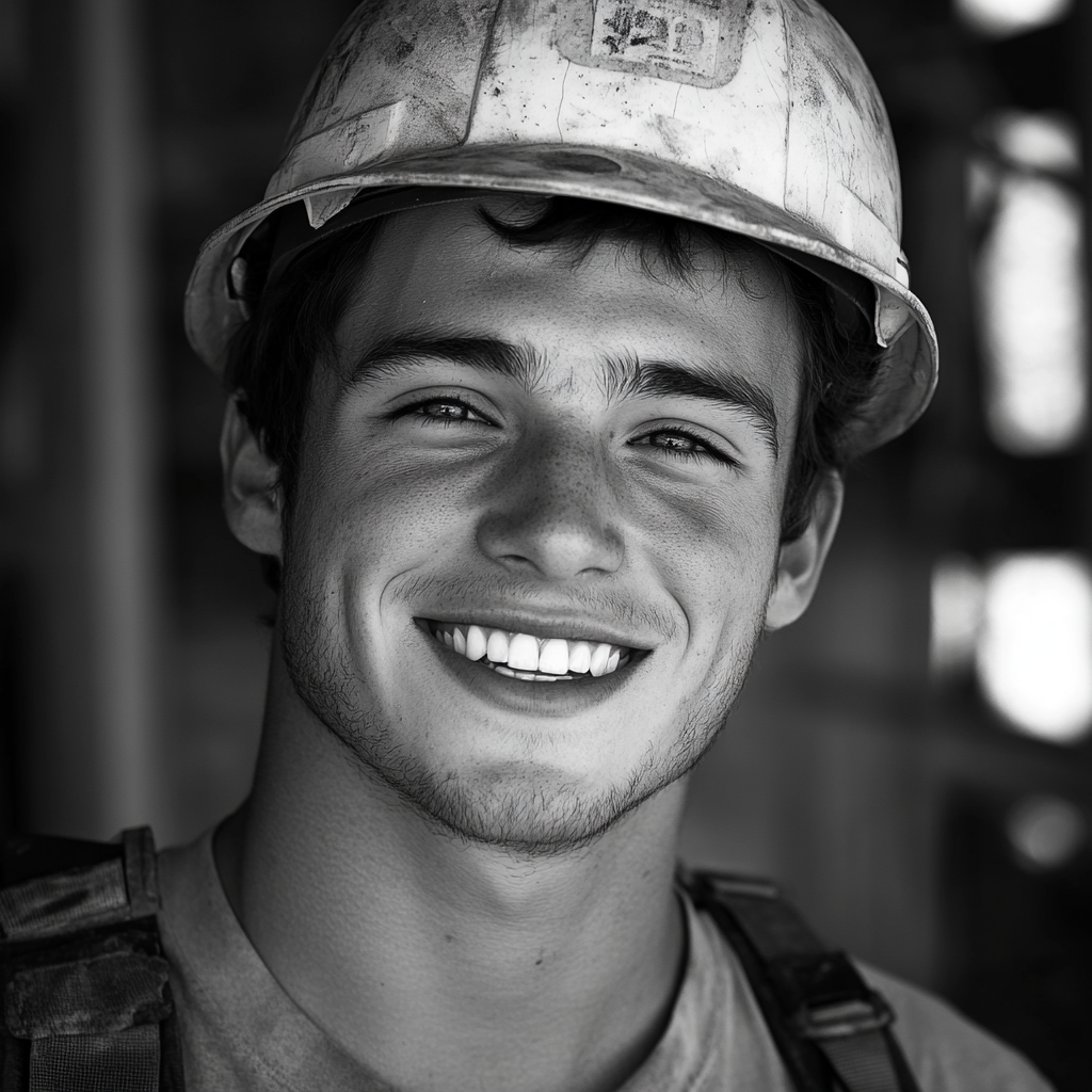 A smiling man working at a construction | Source: Midjourney