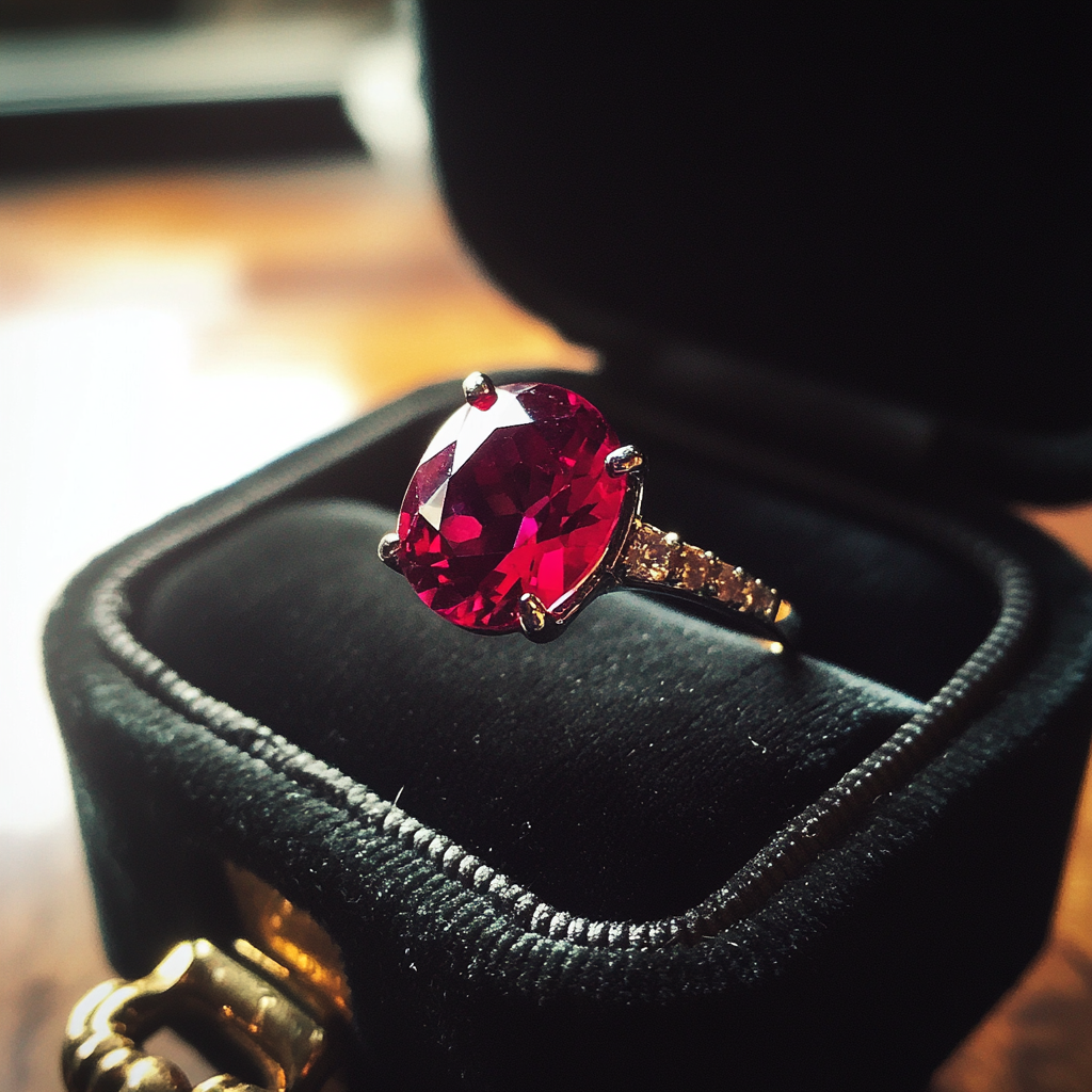 A ruby engagement ring | Source: Midjourney