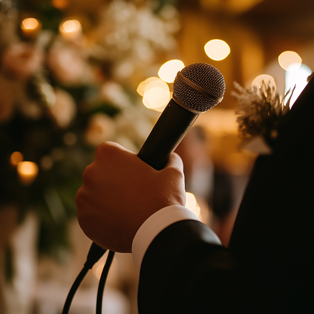 A man holding a mic | Source: Midjourney