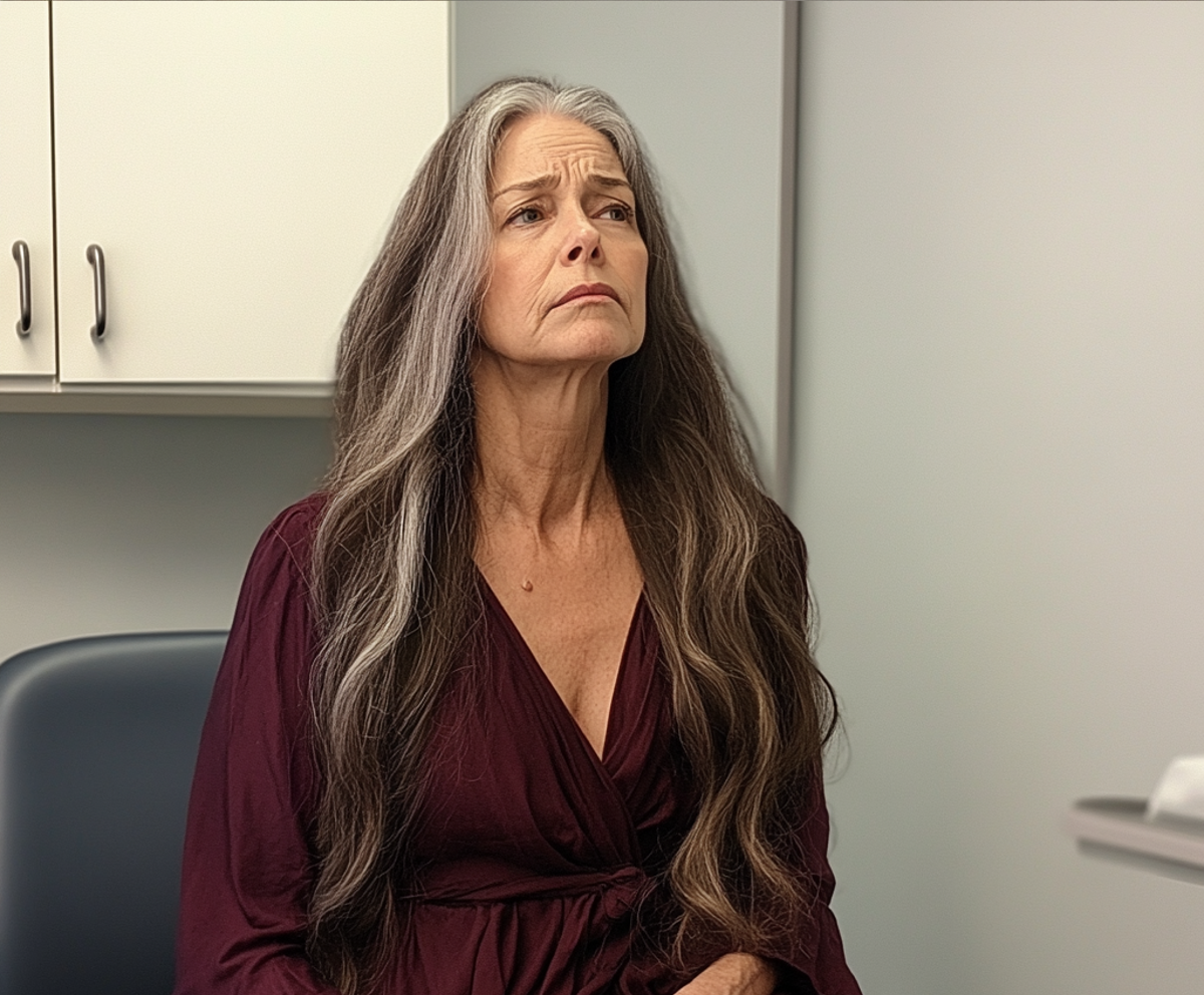 A woman sitting in a doctor's room | Source: Midjourney