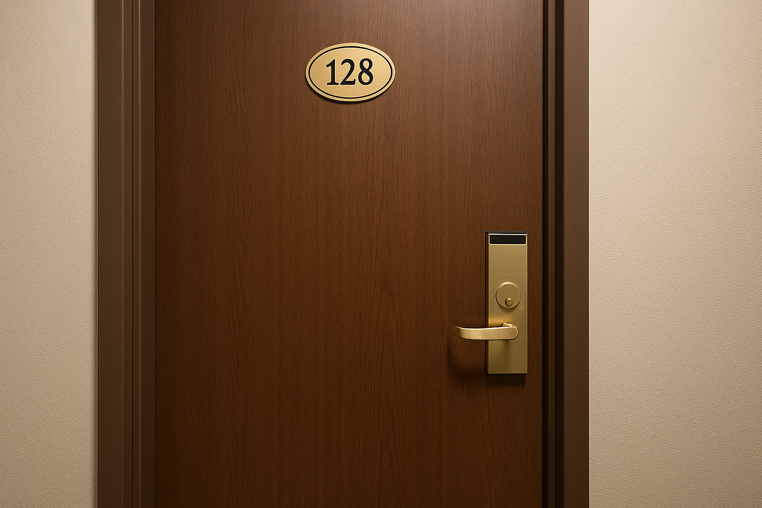 A hotel room door | Source: Sora