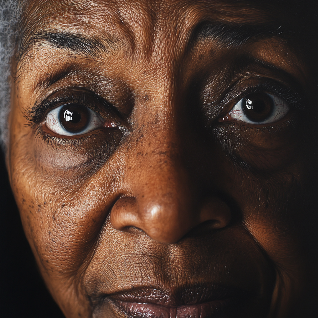 A close-up shot of a woman's face | Source: Midjourney