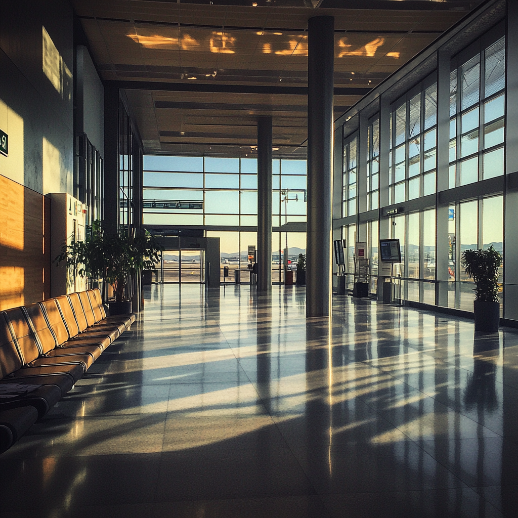 The interior of an airport | Source: Midjourney