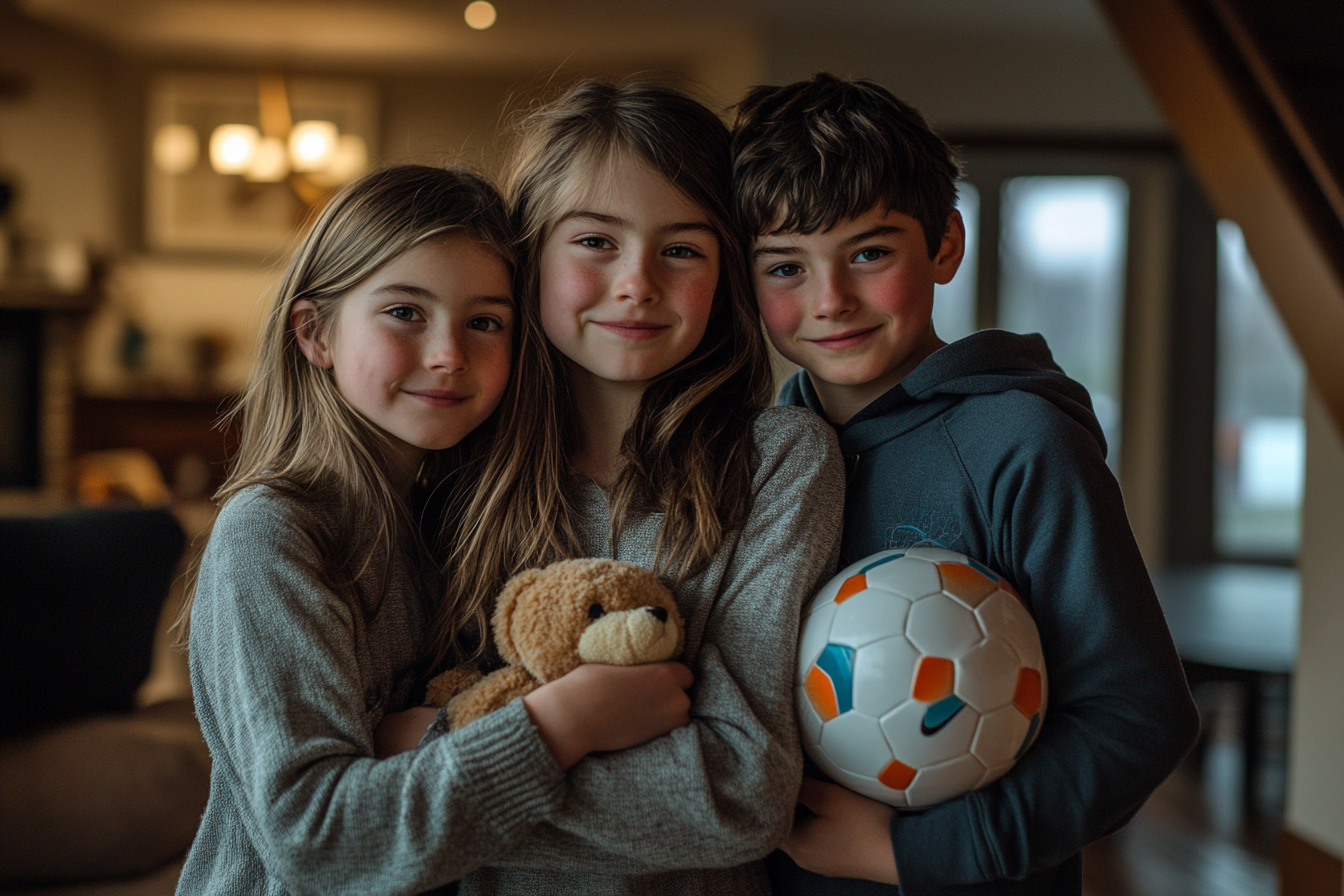 Three children standing together | Source: Midjourney