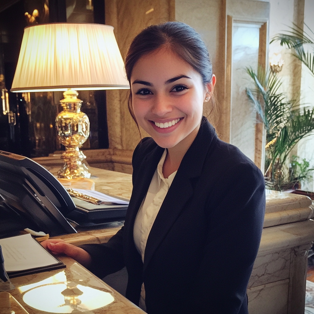 A smiling receptionist | Source: Midjourney