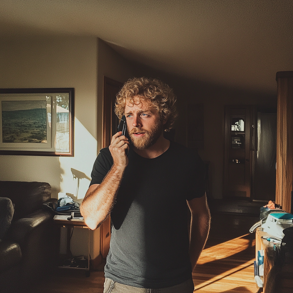 A man talking on the phone | Source: Midjourney