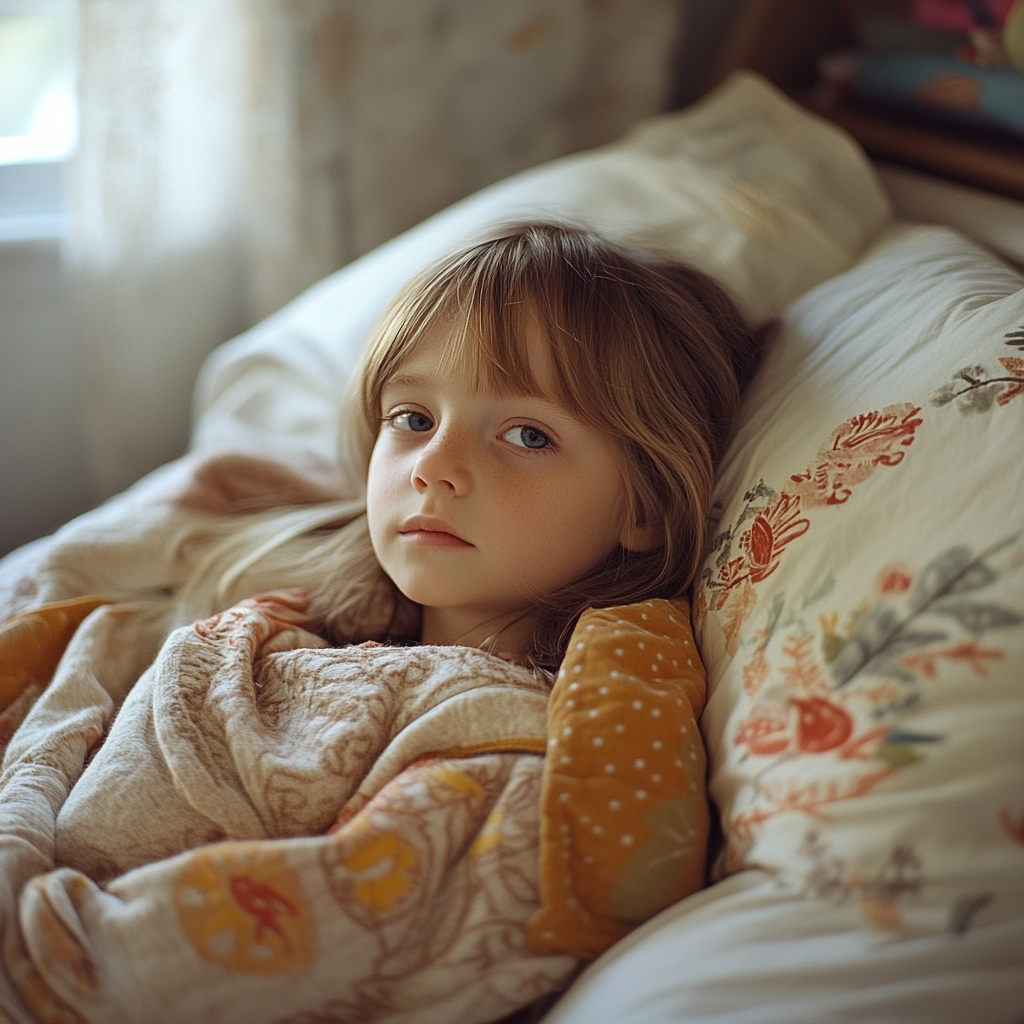 A sickly little girl | Source: Midjourney