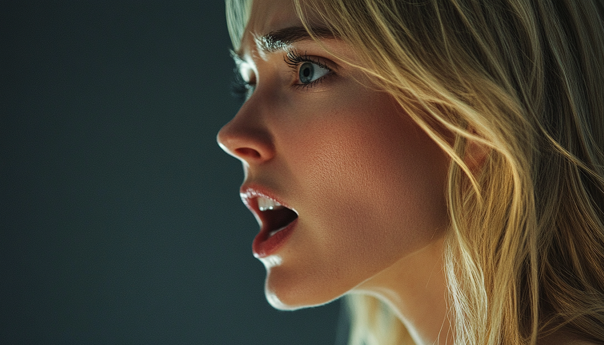 A woman speaking sternly | Source: Midjourney