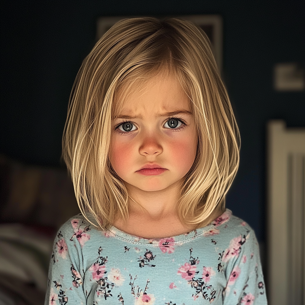 An upset little girl | Source: Midjourney