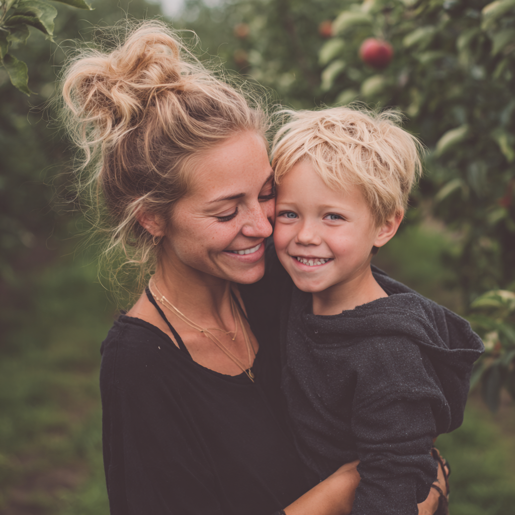 A smiling mother and son duo | Source: Midjourney