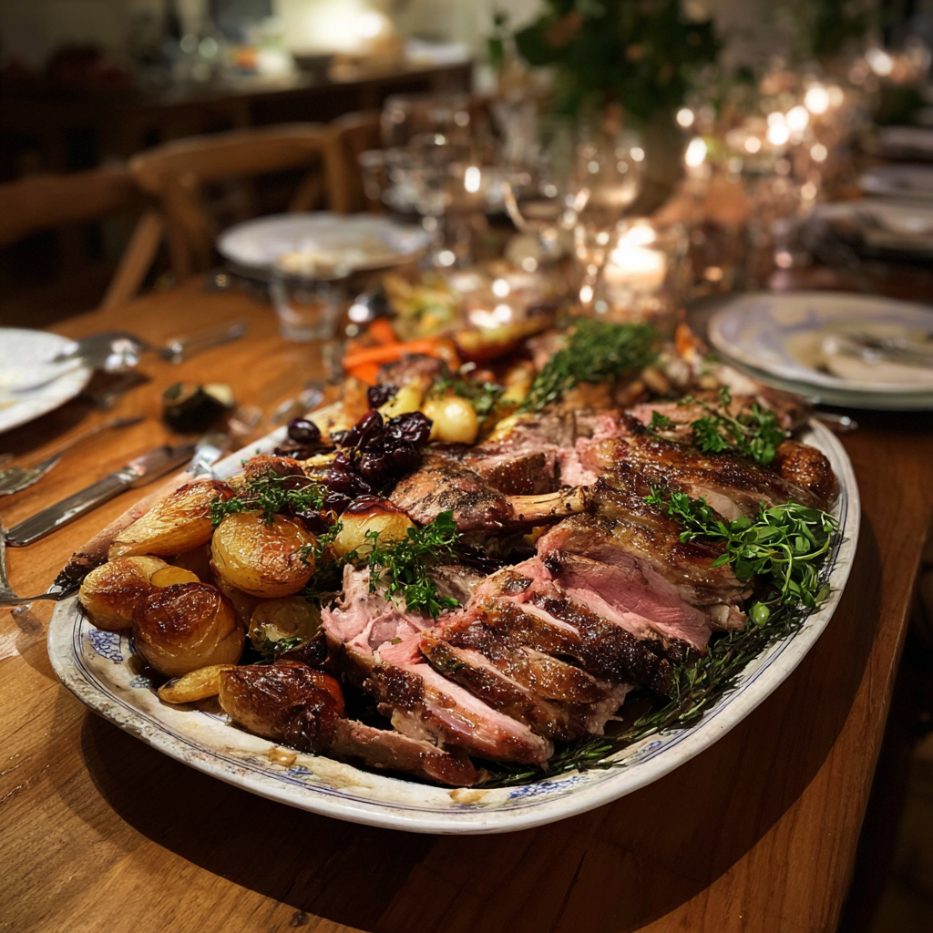 A platter of food on a table | Source: Midjourney