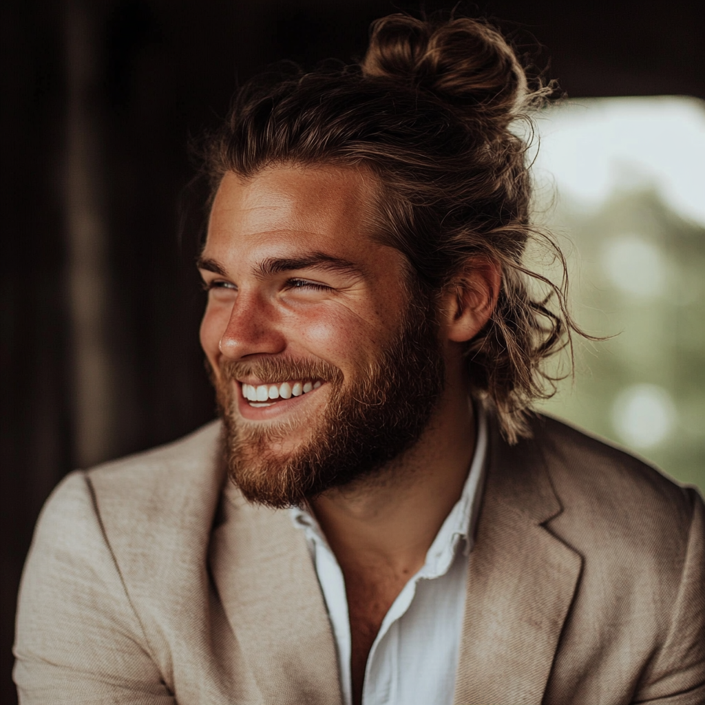 A smiling man wearing a suit | Source: Midjourney