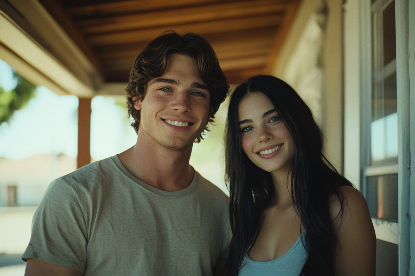 A couple on a front porch | Source: Midjourney