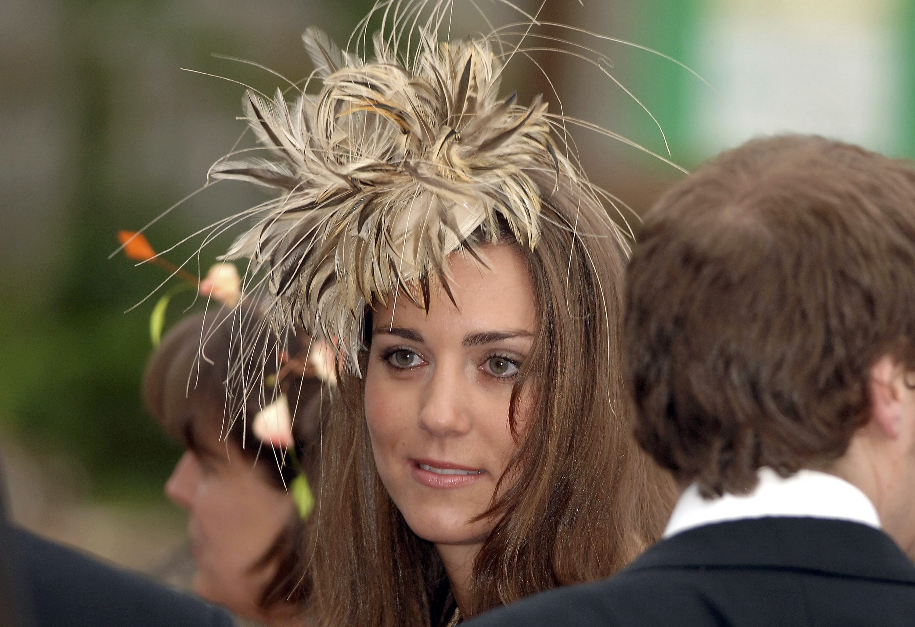 Kate Middleton departs the wedding of Laura Parker Bowles and Harry Lopes at St Cyriac's Church, Lacock on May 6, 2006 in Wiltshire, England. | Source: Getty Images