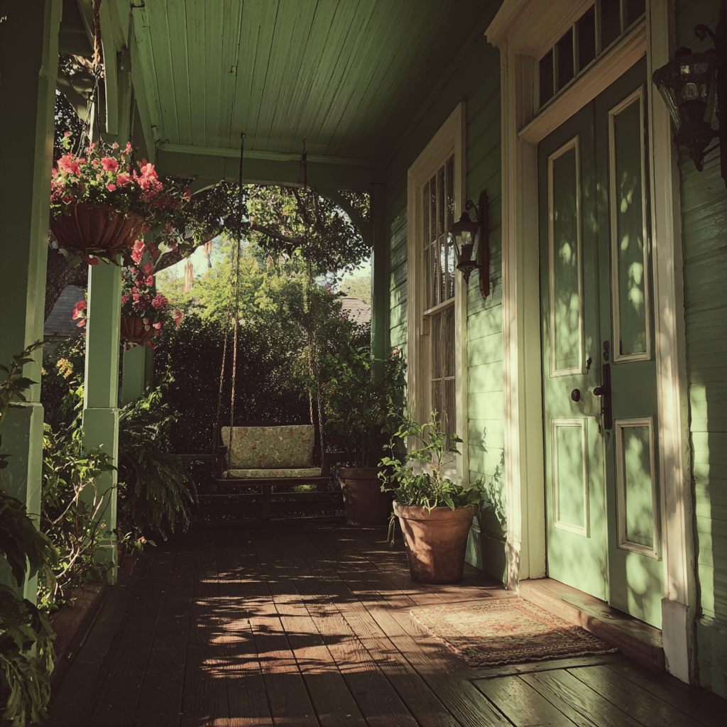 A porch with plants | Source: Midjourney
