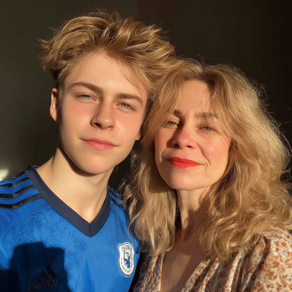 A smiling mother and son duo | Source: Midjourney