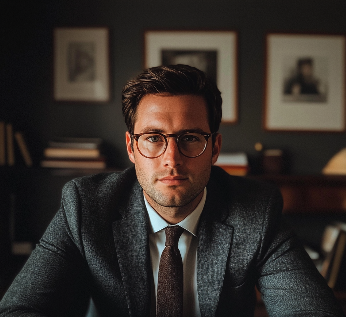 A lawyer sitting at his desk | Source: Midjourney