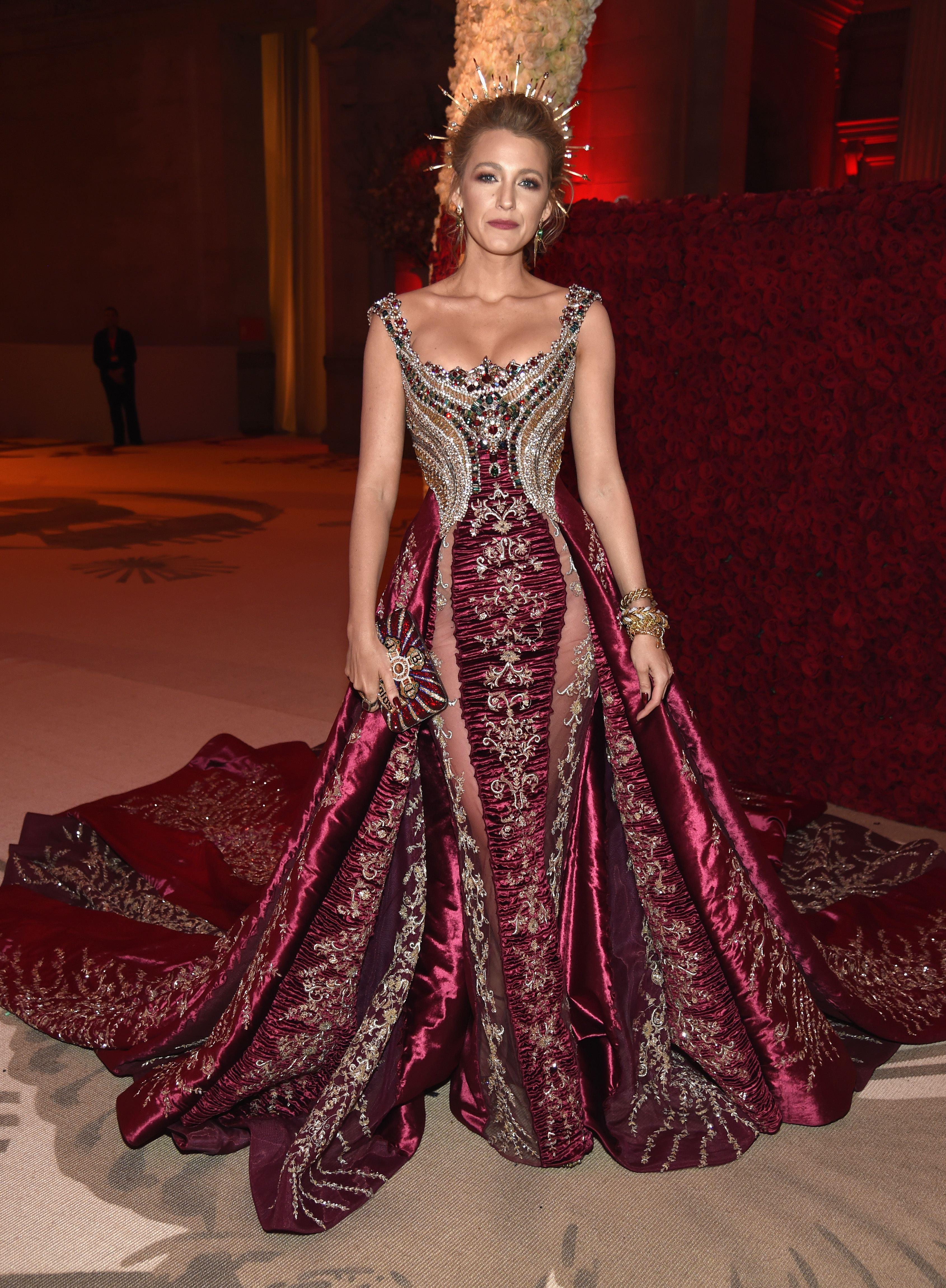 Blake Lively's Met Gala 2018 look celebrating the theme "Heavenly Bodies: Fashion & The Catholic Imagination."