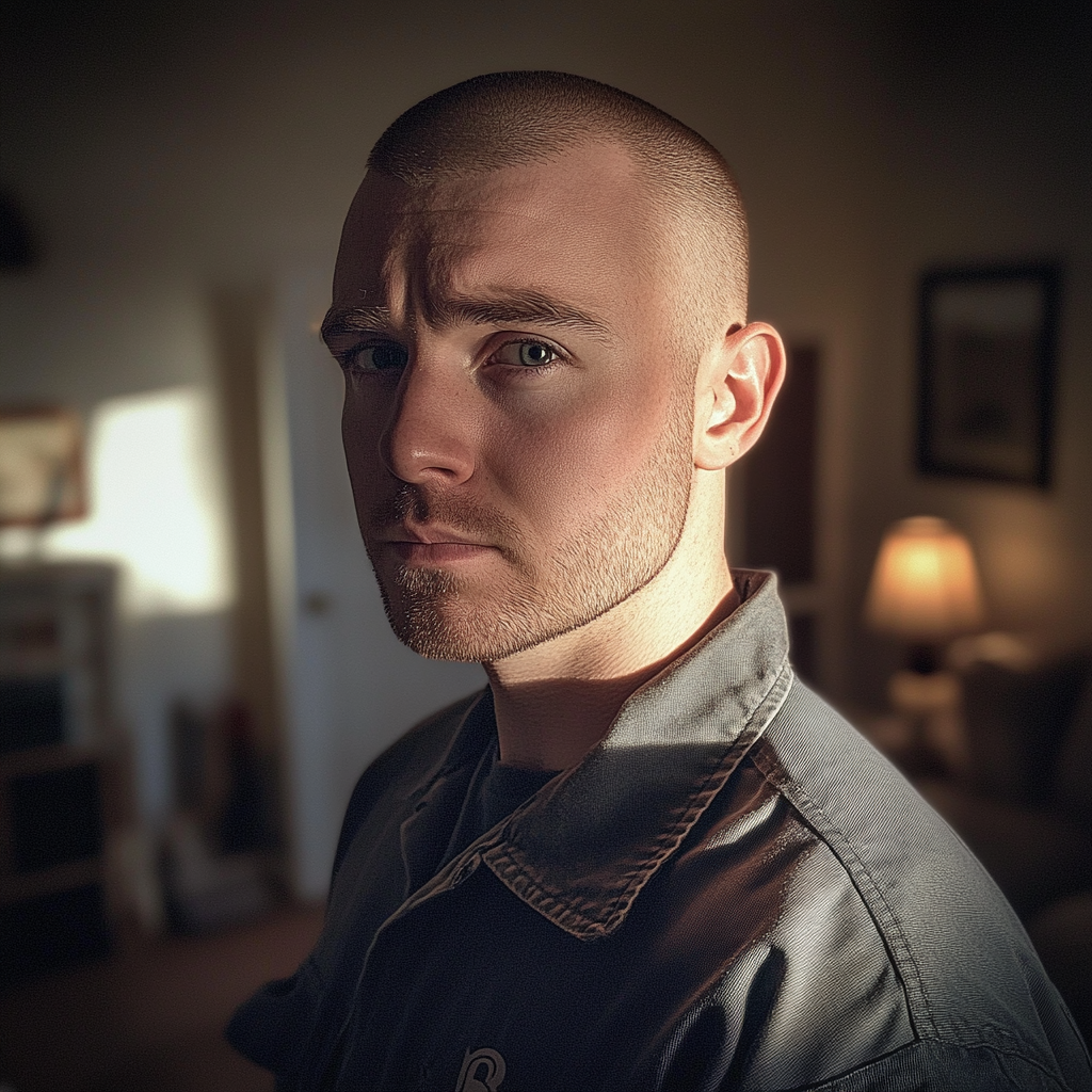 A man standing in a living room | Source: Midjourney