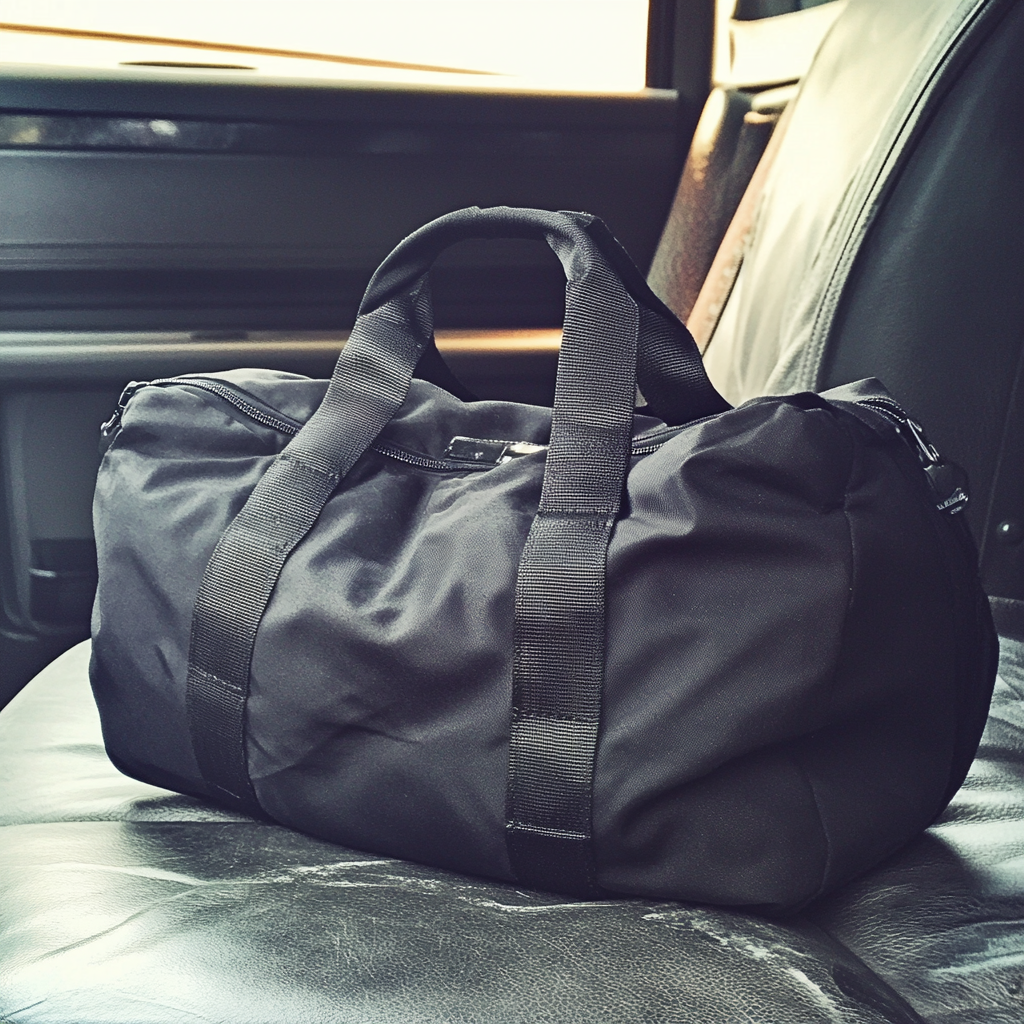 Uma bolsa em um assento de carro | Fonte: Midjourney