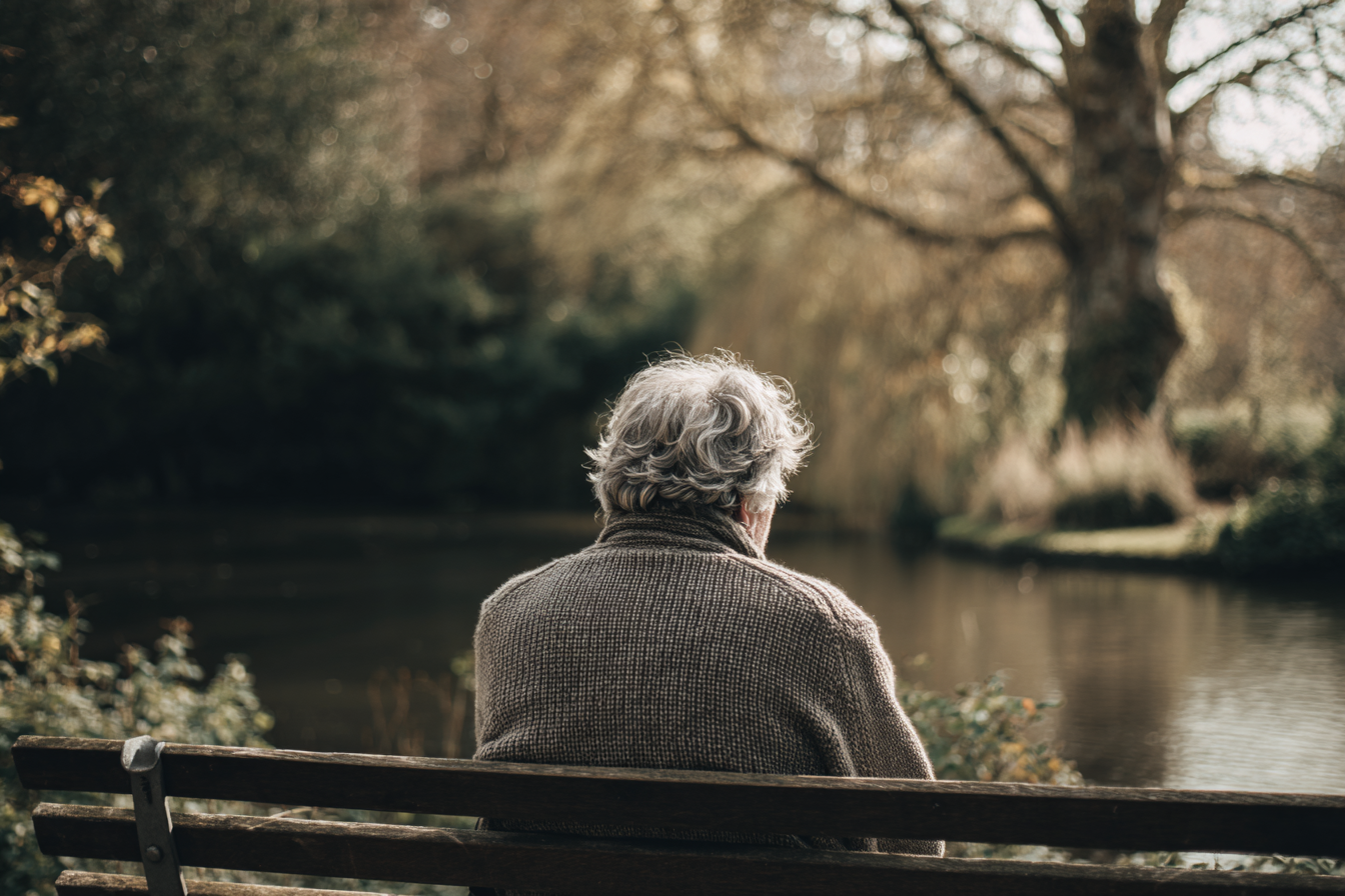 An older man sitting on a park bench | Source: Midjourney